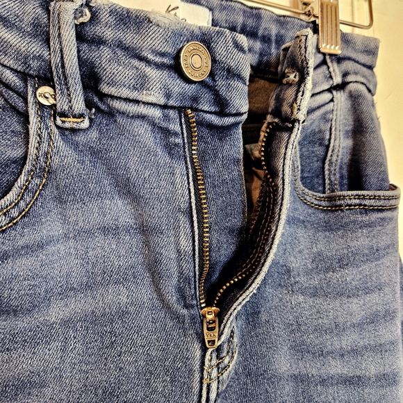 Kancan High Rise Flare Jeans Womens 27 7 Blue Denim Dark Wash Stretchy Boho Chic - Picture 10 of 15